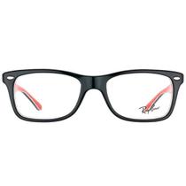 Óculos de Grau Ray-Ban RB5228 2479 53-17 Polido Preto sobre Vermelho