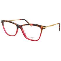 Óculos de grau retangular Ana Hickmann AH6254 C01 Vermelho
