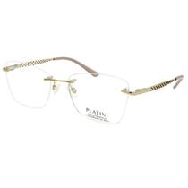 Óculos de grau retangular Platini P91201 I888 Dourado Óculos de grau retangular Platini P91201 I888 Dourado