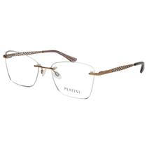 Óculos de Grau Retangular Platini P91201 Rosé Gold I890