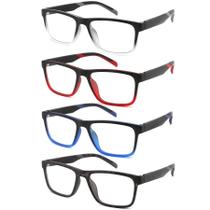 Óculos de leitura acavefox 4 Pack 3.0 masculinos com bloqueio de luz azul Óculos de leitura acavefox 4 Pack 3.0 masculinos com bloqueio de luz azul