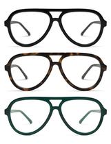 Óculos de leitura AMOMOMA Retro Aviator Blue Light Block 1.5X