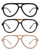 Óculos de leitura AMOMOMA Retro Aviator Blue Light Block 1.75X