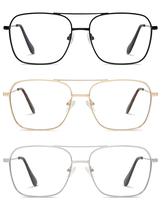 Óculos de leitura AMOMOMA Retro Aviator Blue Light Blocker