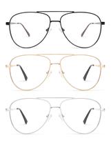 Óculos de leitura AMOMOMA Trendy Aviator Blue Light Block 1.50x