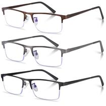 Óculos de leitura Anourney Lightweight Metal Half Frame Masculinos Óculos de leitura Anourney Lightweight Metal Half Frame Masculinos