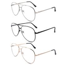 Óculos de leitura bifocais SOPHILY Aviator, pacote com 3 unidades e ampliação de 3,0 Óculos de leitura bifocais SOPHILY Aviator, pacote com 3 unidades e ampliação de 3,0