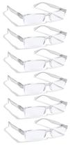 Óculos de leitura Boost Eyewear, pacote com 6 óculos transparentes, meio aro +2,50