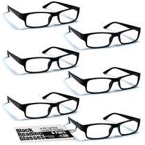 Óculos de leitura Boost Eyewear, pacote com 6, pretos e ampliação de 3,75