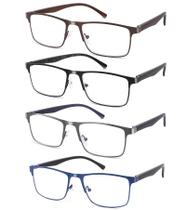 Óculos de leitura com bloqueio de luz azul DILLY VISION +1.5, pacote com 4