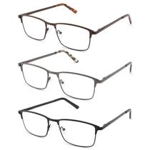 Óculos de leitura CRGATV Blue Light Blocking Metal Frame +2.0