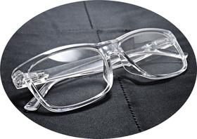 Óculos De Leitura Descanso Quadrado Grande Transparente Com Grau +0.50 a +5.00