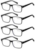 Óculos de leitura EYECEDAR Blue Light Blocking 2.00, pacote com 4