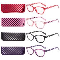Óculos de leitura EYEGUARD Polka Dots Fashion Ladies 4 pares