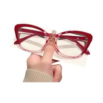 Óculos De Leitura Femininos Estilo Gato Com Armação Em Cores E Lentes Transparentes, Moda Para