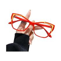 Óculos De Leitura Femininos Estilo Gato Com Proteção Contra Luz Azul E Armação Bicolor