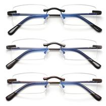 Óculos de leitura HIYANJN Frameless Blue Light Blocking 1.25