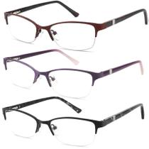 Óculos de leitura HOTJOJO Blue Light Blocking para mulheres, pacote com 3