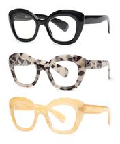 Óculos de leitura JM Oversized Cat Eye Blue Light +1,75