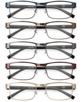 Óculos de leitura JOLISU Blue Light Blocking Metal Frame 5PCS