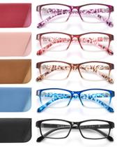 Óculos de leitura JOLISU Fashionista, pacote com 5, bloqueio de luz azul