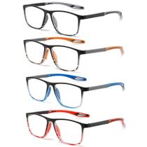 Óculos de Leitura JOON-joon Masculino 4 Pares Estilo Esportivo Confortável e Flexível com Bloqueio de Luz Azul para Homens +3,5 (Cor Listrada) Óculos de Leitura JOON-joon Masculino 4 Pares Estilo Esportivo Confortável e Flexível com Bloqueio de Luz Azul para Homens +3,5 (Cor Listrada)