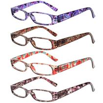 Óculos de leitura Kerecsen femininos, 4 pares, moda, ampliação de 2,50