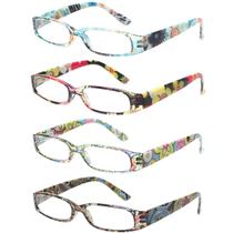 Óculos de leitura Kerecsen Women, 4 pares de moda 4.0 com acessórios
