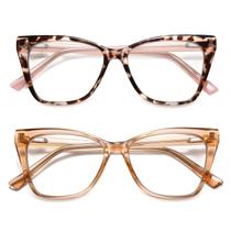 Óculos de leitura LKEYE Oversized Cat Eye Blue Light Block 1.0+