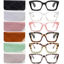 Óculos de leitura LOUOL READERS Oprah Style Square, pacote com 6 +1,5