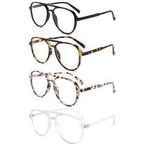 Óculos de leitura MMOWW Aviator Style Blue Light +2.0, pacote com 4 Óculos de leitura MMOWW Aviator Style Blue Light +2.0, pacote com 4