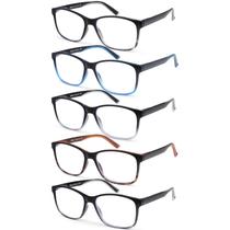 Óculos de leitura MOZVND Blue Light Blocking 2.25 para homens, pacote com 5