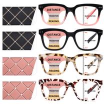 Óculos de leitura multifocais progressivos CHOFILORD, pacote com 4 Óculos de leitura multifocais progressivos CHOFILORD, pacote com 4