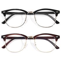 Óculos de leitura OPTOFENDY Retro Semi Rimless Blue Light Block