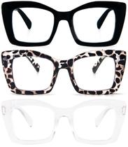 Óculos de leitura REAVEE Oversized Square Blue Light Blocking