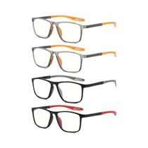 Óculos De Leitura Retrô Quadrados Para Homens E Mulheres, 4 Peças, Estilo Esportivo, Lentes