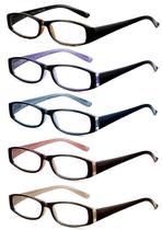 Óculos de leitura SOCTICK Blue Light Blocking, pacote com 5, para mulheres, 3,00