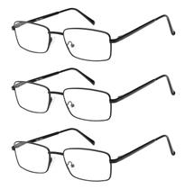 Óculos de leitura Success Eyewear, conjunto de 3 óculos metálicos pretos (1,25)