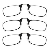Óculos de leitura ThinOptics, pacote com 3, retangulares, 44 mm, pretos