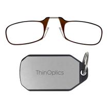 Óculos de Leitura ThinOptics Retangulares 44mm Marrom + Chaveiro Óculos de Leitura ThinOptics Retangulares 44mm Marrom + Chaveiro