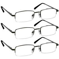 Óculos de leitura TruVision Readers 9509-HP 3 Pack 2.50 Gunmetal Óculos de leitura TruVision Readers 9509-HP 3 Pack 2.50 Gunmetal