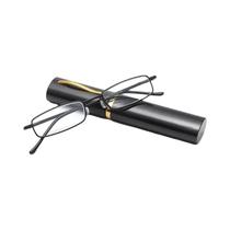 Óculos De Leitura Ultrafinos Portáteis Com Armação De Metal E Estojo Tipo Caneta Para Homens E