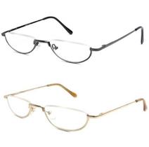 Óculos de Leitura Unissex The Lynwood Meio Aro Meia Lua 3,50 (2 Pares) Dourado e Cinza