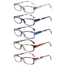 Óculos de leitura VIDEBLA, pacote com 5, antifadiga ocular, azul, bloco de luz