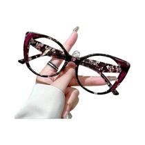 Óculos De Leitura Vintage Femininos Estilo Gatinho Com Lentes Transparentes, Força De 1.0 a 4.0,