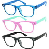 Óculos de luz azul Yogo Vision para crianças, antifadiga ocular, pacote com 3 Óculos de luz azul Yogo Vision para crianças, antifadiga ocular, pacote com 3