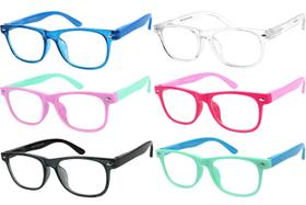 Óculos de luz azul Yogo Vision para crianças, antifadiga ocular, pacote com 6 Óculos de luz azul Yogo Vision para crianças, antifadiga ocular, pacote com 6