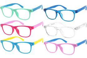 Óculos de luz azul Yogo Vision para crianças, antifadiga ocular, pacote com 6 Óculos de luz azul Yogo Vision para crianças, antifadiga ocular, pacote com 6