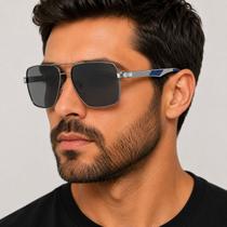 Óculos De Masculino Polarizado Uv400 Luxuoso Sol Vinkin 377 Cinza e azul
