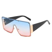Óculos de moda de grandes dimensões Gradient Shield Wide-Arm Party